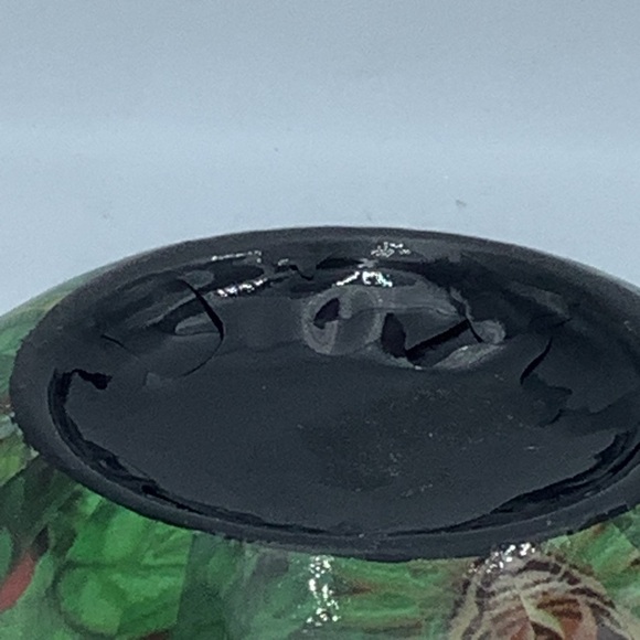 Decoupage Zebra/Giraffe Wildlife on Black Painted Glass Vase/Bowl - Picture 9 of 10